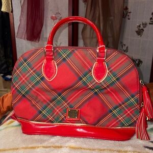 Red plaid Dooney & Burke handbag